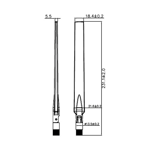 DeLOCK Antena WLAN RP-SMA 7 dBi Negro
