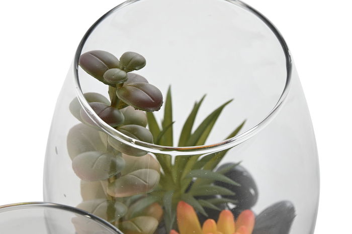 DKD Home Decor Planta Shabby Verde Amarillo 10 x 15 x 10 cm (2 Unidades)