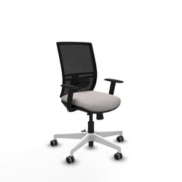 PIQUERAS Y CRESPO Silla de oficina Yunquera con mecanismo Sincro/Traslack, Blanco y Negro