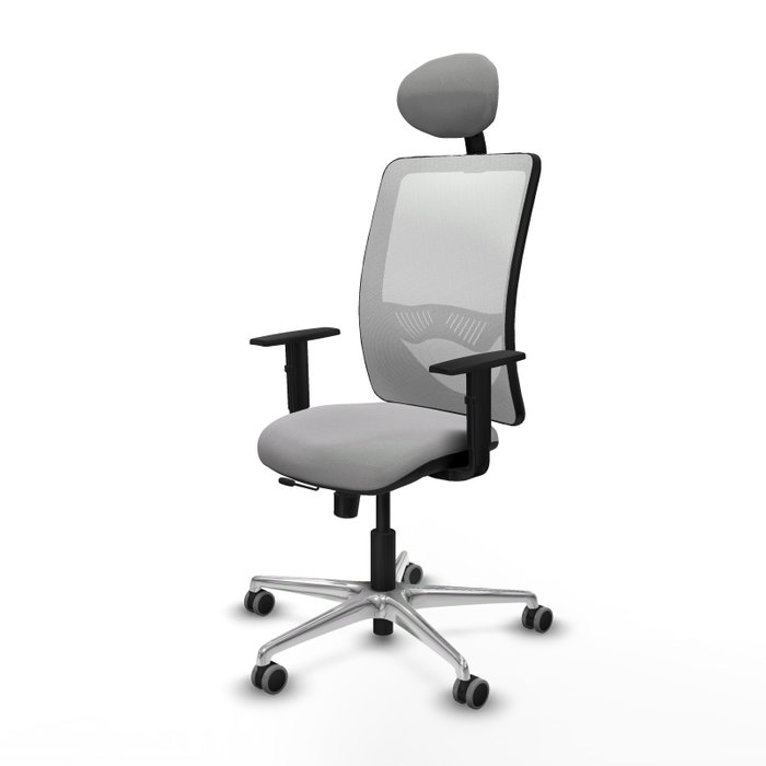 PIQUERAS Y CRESPO Silla de oficina Zulema con mecanismo Sincro/Traslack Gris claro y Blanco PIQUERAS Y CRESPO Silla de oficina Zulema con mecanismo Sincro/Traslack Gris claro y Blanco