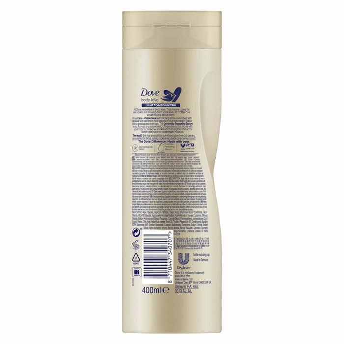 Dove Visible Glow Loción Corporal Autobronceadora Tono Medio 400 ml