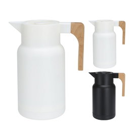 Excellent Houseware Jarra Térmica con Asa de Madera 1 L Colores Surtidos Blanco y Negro con Tapa de Rosca