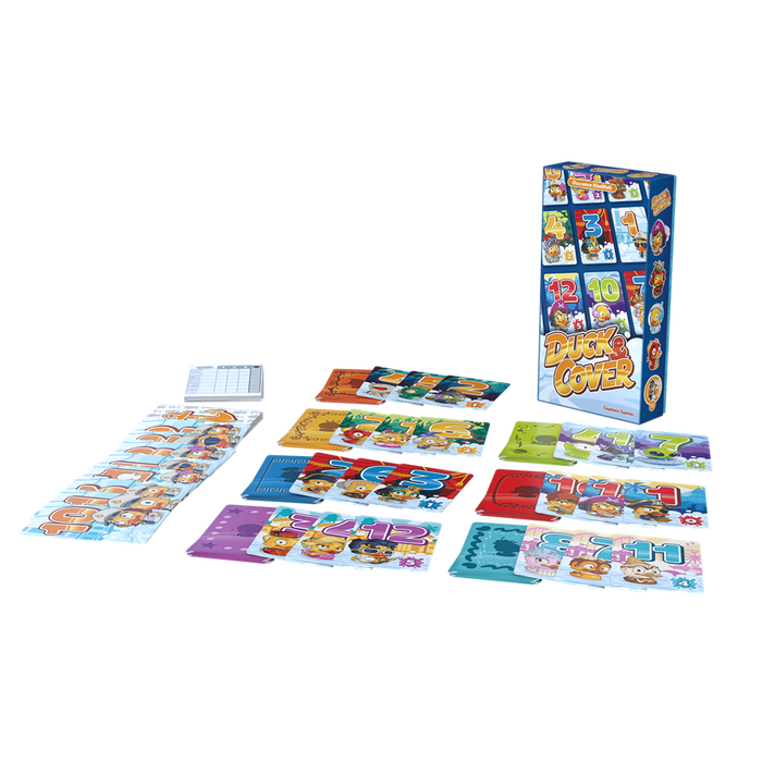 Captain Games - CAPGDUCKM2 - Juego de Mesa Duck & Cover - Juego de Cartas Familiar en Español e Italiano - A partir de 8 años - 2 a 7 jugadores