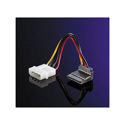 ROLINE 11.03.1061 Adaptador de Molex (4-pin) a SATA de 15 Pines Macho/Macho, 0.1m