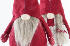 DKD Home Decor Figura Navidad Tradicional Rojo Blanco Poliester 22 x 10 x 73 cm (2 Unidades)