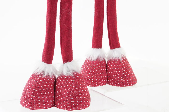 DKD Home Decor Figura Navidad Tradicional Rojo Blanco Poliester 22 x 10 x 73 cm (2 Unidades)