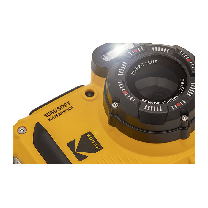 Kodak Cámara digital deportiva PixPro WPZ2 16MP zoom óptico 4x amarilla