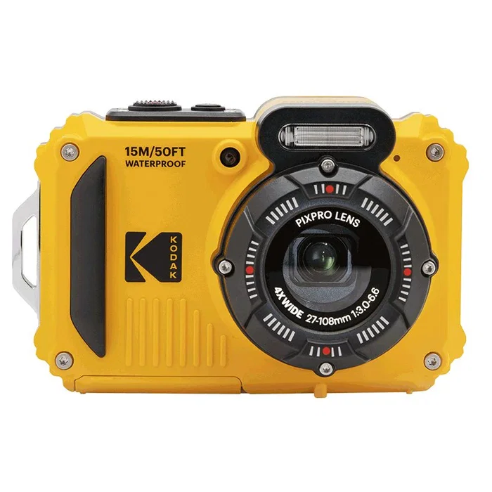 Kodak PixPro WPZ2 Cámara Deportiva Acuática 16 MP, 4x Zoom Óptico, Resistente al Agua, Compacta, Amarillo
