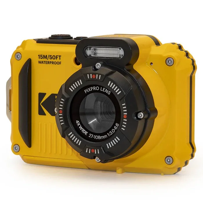 Kodak PixPro WPZ2 Cámara Deportiva Acuática 16 MP, 4x Zoom Óptico, Resistente al Agua, Compacta, Amarillo