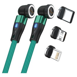 RealPower Cable de Carga Magnético MagneticCharge2, 1 m, Verde, Compatible con Varios Modelos Incluye Adaptadores