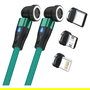 RealPower Cable de Carga Magnético MagneticCharge2, 1 m, Verde, Compatible con Varios Modelos Incluye Adaptadores