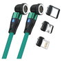Realpower MagneticCharge2 Cable de datos magnético de 1 m, Verde con adaptadores
