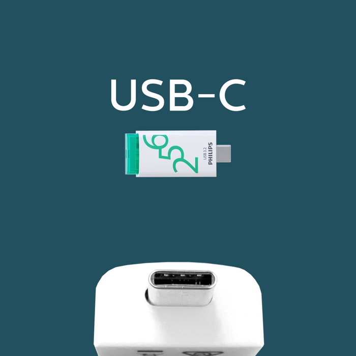 Philips Click Series Gen 1 USB-C 256GB Blanco / Naranja