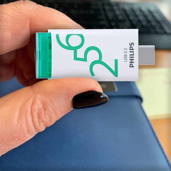 Philips Click Series Gen 1 USB-C 256GB Blanco / Naranja