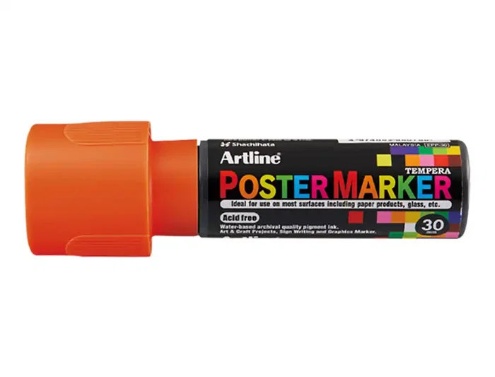 Artline Rotulador Poster Marker EPP-30 Punta Rectangular 30 mm Naranja Fluor