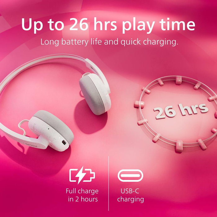 Philips TAH2000WT/00 The Ringo - Auriculares Inalámbricos Retro Blancos
