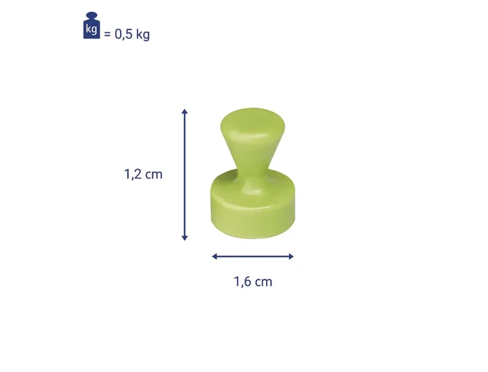 Maul Pack de 10 Imanes de Neodimio Cónicos de 12,5 cm de Diámetro, Colores Surtidos