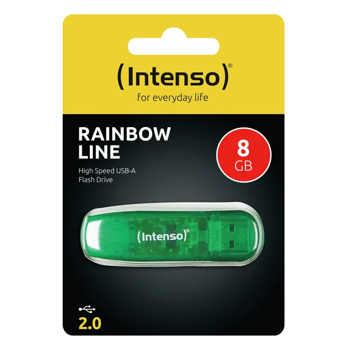 Intenso 3502460 Pendrive USB 2.0 8 GB Rainbow Line Verde - Lectura 28 MB/s