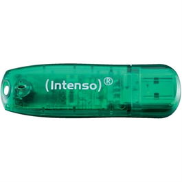 Intenso 3502460 Lápiz USB 2.0 Rainbow Line 8GB - Memoria Flash, Almacenamiento, Color Verde Transparente, Velocidad Lectura 28MB/s