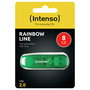 Intenso 3502460 Memoria USB 2.0 Rainbow 8GB Verde Transparente