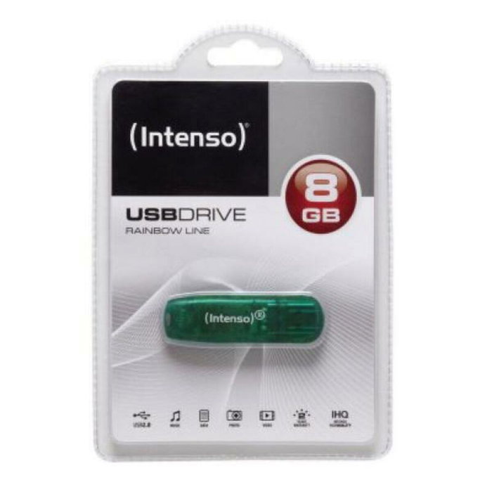 Intenso Rainbow Line 8GB USB Stick 2.0 Verde Intenso Rainbow Line 8GB USB Stick 2.0 Verde