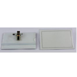 Iberplas 2076PI50 Caja 50 Fundas Identificación PVC Rígido Apaisado 55x87mm con Pinza Imperdible