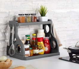 Hermia K-629S Organizador de Cocina de Plástico Gris 38x24.5x31.5 cm