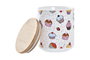 DKD Home Decor Set de 3 Botes de Gres y Bambú Pasteles Multicolor
