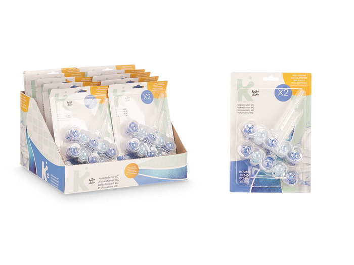 Arte Regal Set 2Pzs Bolas WC Oceano 50Gr 13.7x20.5x4cm Azul Plastico (Set de 24)
