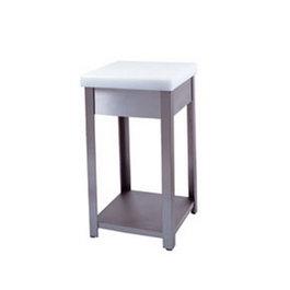 TECNO SISTEMA Pilon Troceo Polit - Tabla de Cocina de Corte 50x50 cm, Altura 88 cm, Material Inox/Fibra