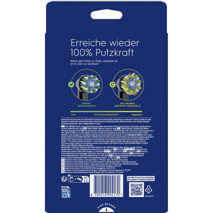 Oral-B Cabezales Pro CrossAction Negros 10 Unidades Oral-B Cabezales Pro CrossAction Negros 10 Unidades