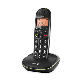 Doro PhoneEasy 100w - Teléfono DECT con Directorio de 20 Entradas, Negro