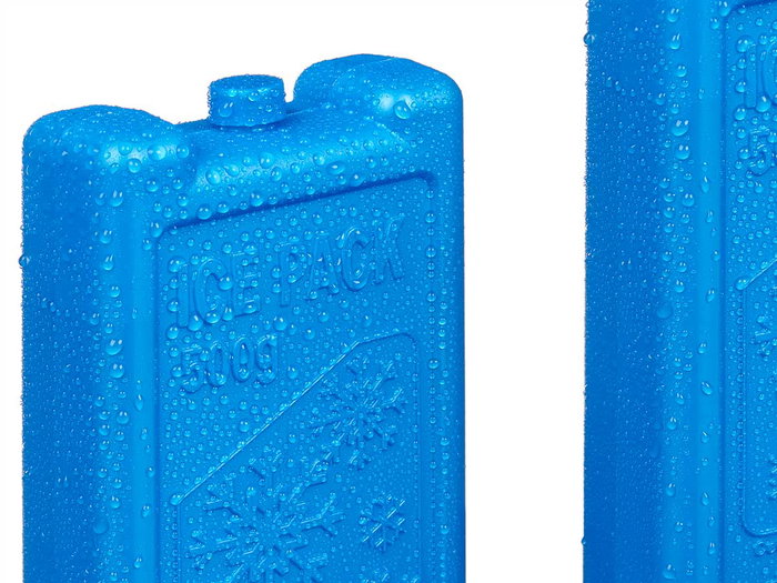 Leknes Bloque Acumulador de Frío para Nevera Portátil, 500ml, Dimensiones 18x4x9.5 cm, Color Azul, Material Polietileno (Set de 24)