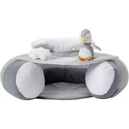 Nuby Asiento Inflable Siéntate y Juega en el Suelo con Bandeja Extraíble para Bebés a Partir de 6 Meses, Gris NUB0048526891498