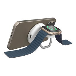 Targus HJ3310WHGL Cargador Inalámbrico Magnético 2 en 1 Qi2 Carga Rápida 15W Blanco