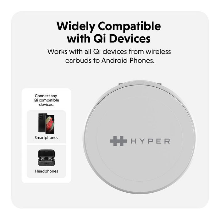 Targus HJ3310WHGL Cargador Inalámbrico Magnético 2 en 1 Qi2 Carga Rápida 15W Blanco
