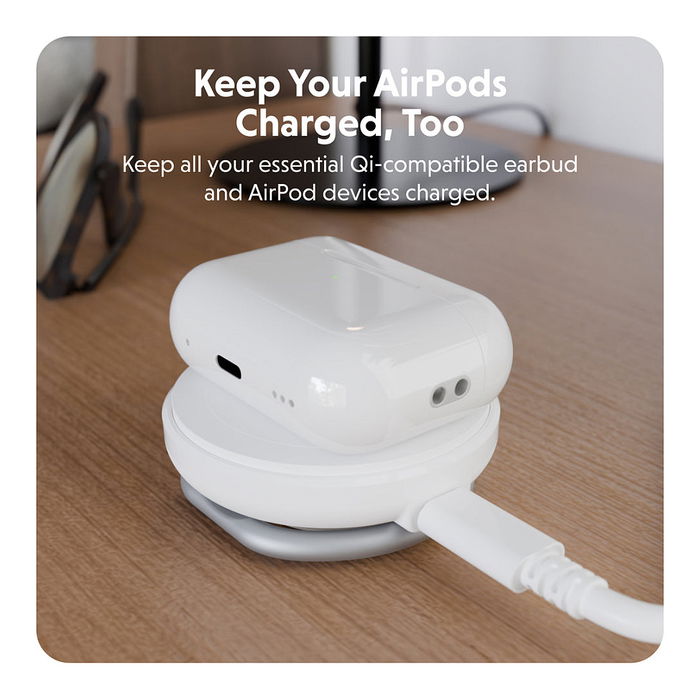 Targus HJ3310WHGL Cargador Inalámbrico Magnético 2 en 1 Qi2 Carga Rápida 15W Blanco