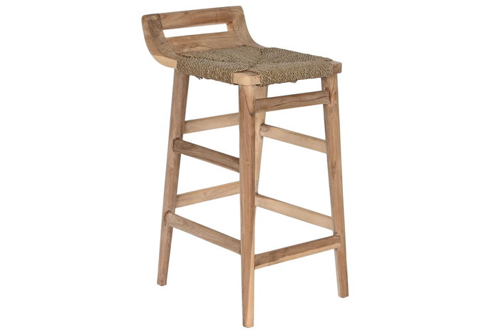DKD Home Decor Taburete Natural Teca Fibra 47 x 77 x 39 cm DKD Home Decor Taburete Natural Teca Fibra 47 x 77 x 39 cm