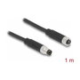 DeLOCK Cable M8 de 4 pines con codificación A macho a hembra PUR (TPU) 1 m