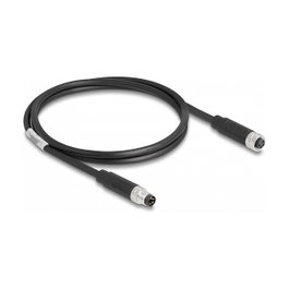 DeLOCK Cable M8 de 4 pines con codificación A macho a hembra PUR (TPU) 1 m