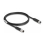 DeLOCK Cable M8 de 4 pines con codificación A macho a hembra PUR (TPU) 1 m
