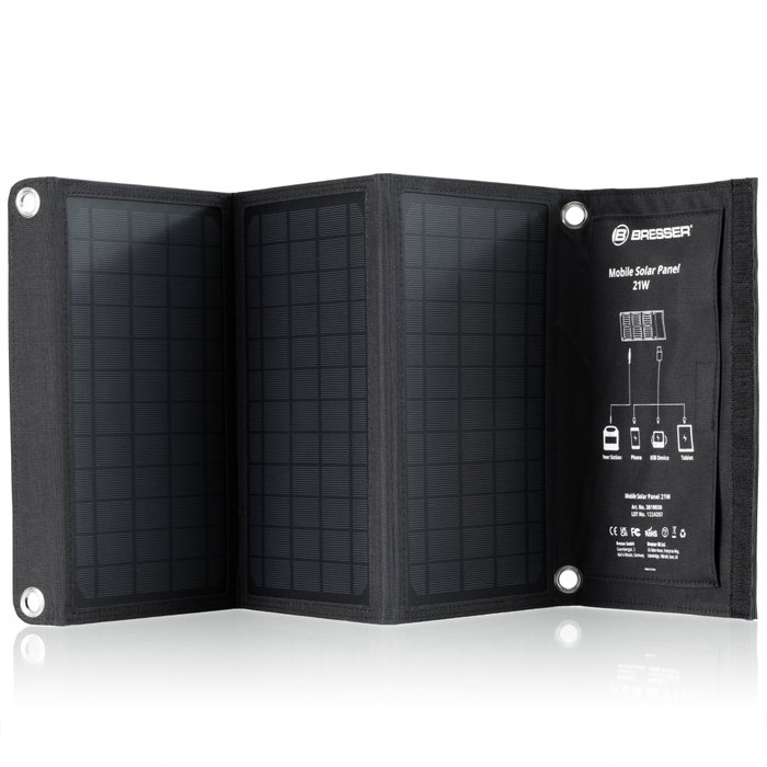 Bresser Panel Solar Móvil 21W con USB y DC Bresser Panel Solar Móvil 21W con USB y DC