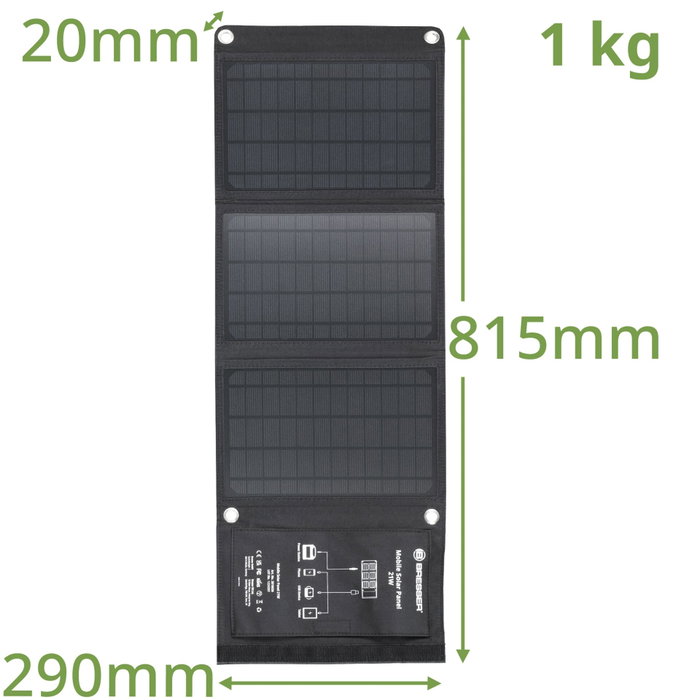 Bresser Panel Solar Móvil 21W con USB y DC Bresser Panel Solar Móvil 21W con USB y DC