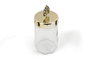 Hermia Juego Cajas Almacenamiento Cristal 3 Piezas Transparente Dorado 9x9x20cm