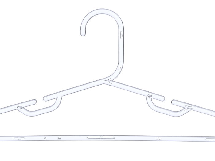 Kipit Set 6 Perchas Infantil Transparente 30 cm x 15 cm x 4 cm (Set de 24)