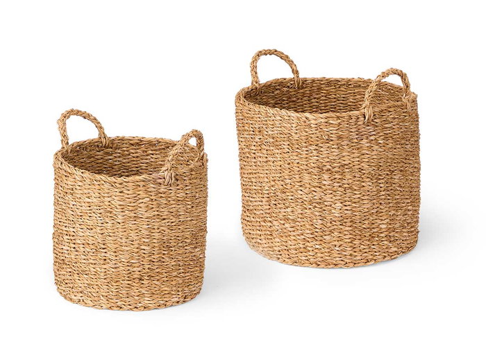 Giftdecor Set 2 Cestos Cilindricos con Asas 32 cm Diám. Alga de Mar Marrón (32x34x32 cm) (Set de 2) Giftdecor Set 2 Cestos Cilindricos con Asas 32 cm Diám. Alga de Mar Marrón (32x34x32 cm) (Set de 2)