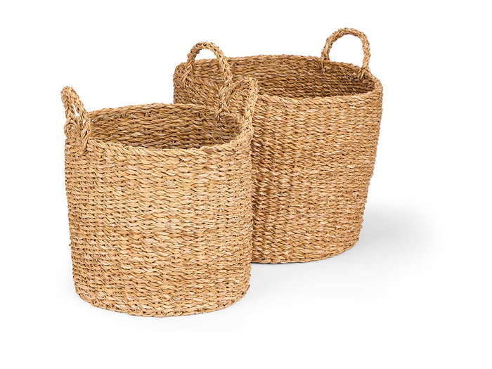 Giftdecor Set 2 Cestos Cilindricos con Asas 32 cm Diám. Alga de Mar Marrón (32x34x32 cm) (Set de 2) Giftdecor Set 2 Cestos Cilindricos con Asas 32 cm Diám. Alga de Mar Marrón (32x34x32 cm) (Set de 2)