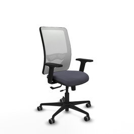PIQUERAS Y CRESPO Silla de oficina Zulema con mecanismo Sincro/Traslack, Gris oscuro y Blanco