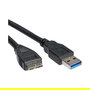 ROLINE 11.02.8872 Cable USB 3.2 Gen 1 (3.1 Gen 1) de USB A a Micro-USB A, Macho/Macho, Negro, 0.8m