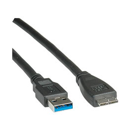 ROLINE 11.02.8872 Cable USB 3.2 Gen 1 (3.1 Gen 1) de USB A a Micro-USB A, Macho/Macho, Negro, 0.8m